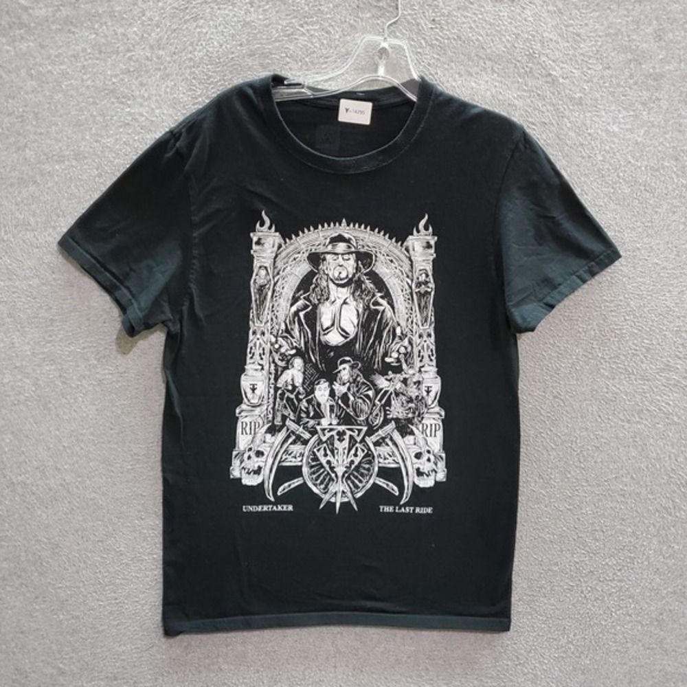 WWE Men T-Shirt Medium Black Undertaker Last Ride Adult Tee